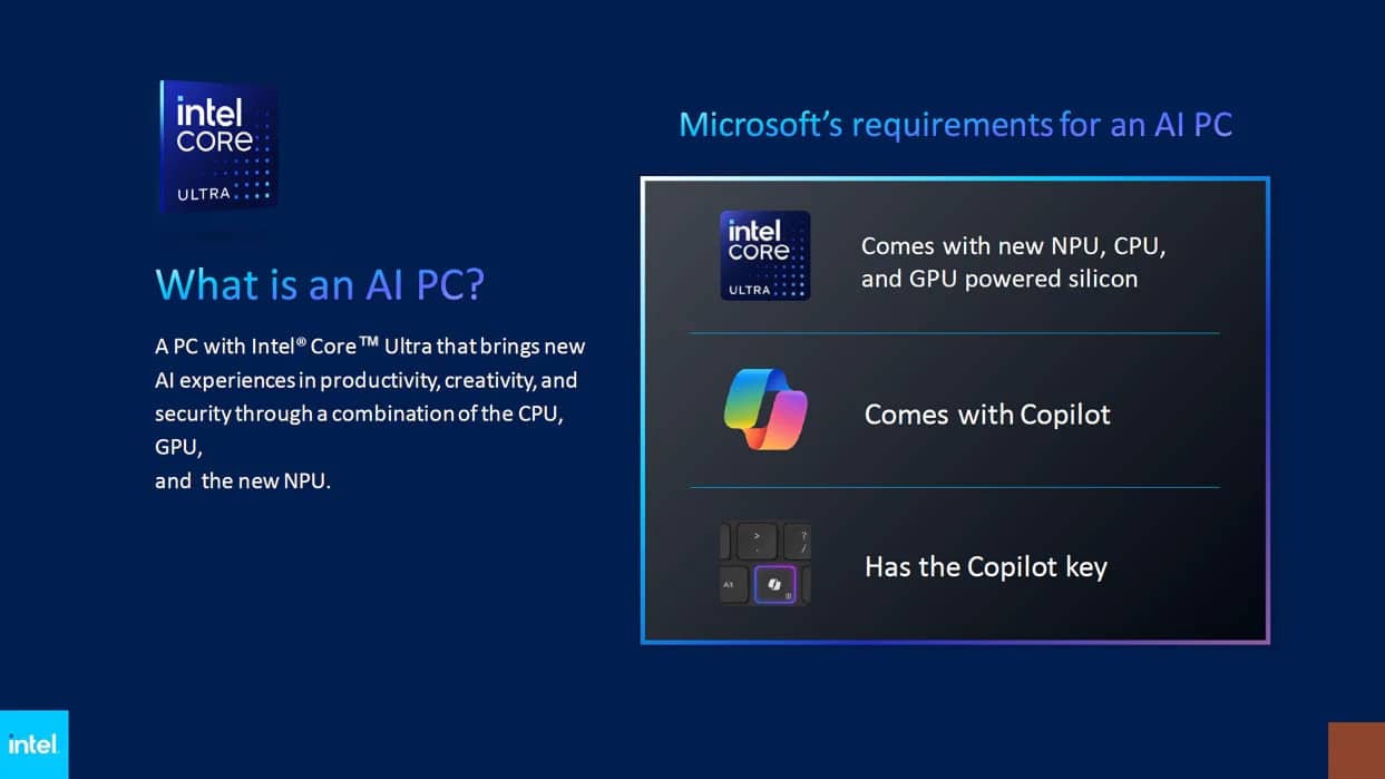 (Dit is hoe Intel en Microsoft AI PC's definiëren. In ieder geval is er niet veel aan.)