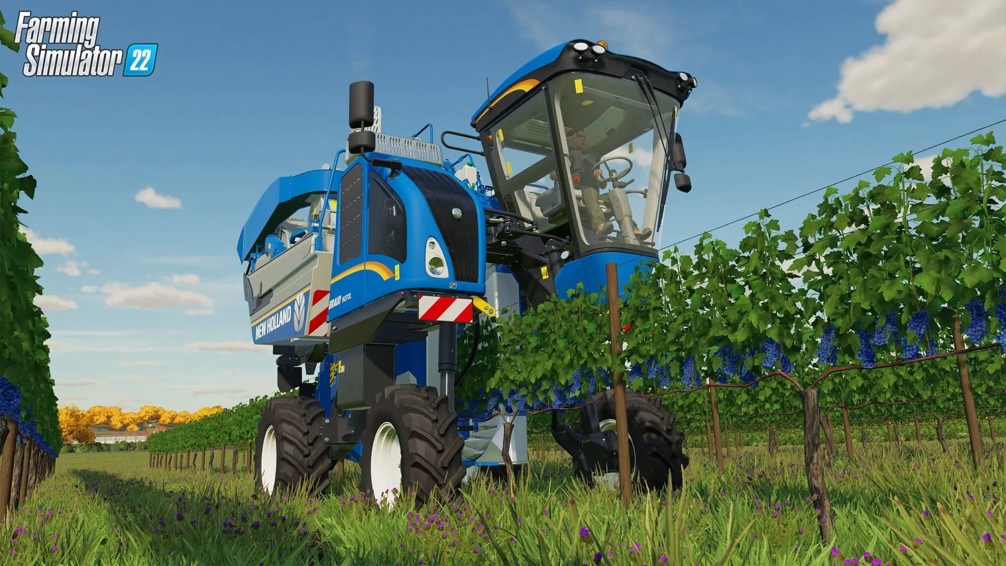 The New Holland grape harvester