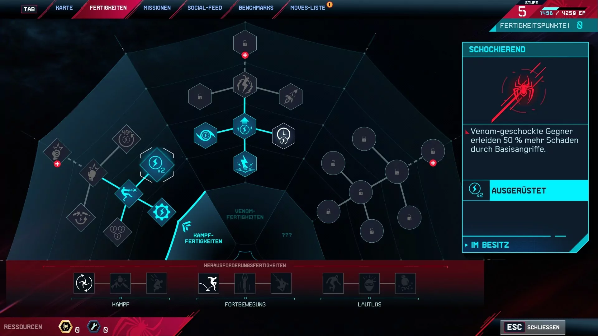 (De skill tree is in no time gevuld, vaak speel je meerdere skills direct vrij)