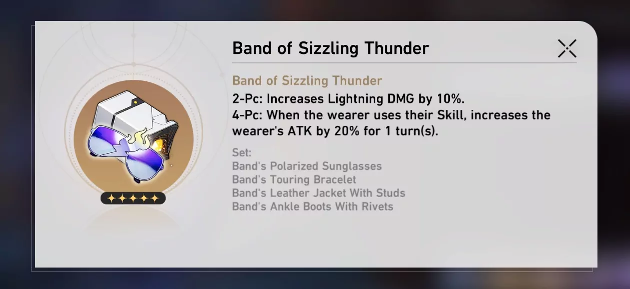 (Ribbon of crackling thunder relic set (image source: Mihoyo))